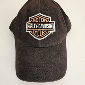 Black Motorcycle Harley Davidson Hat fitted size Medium